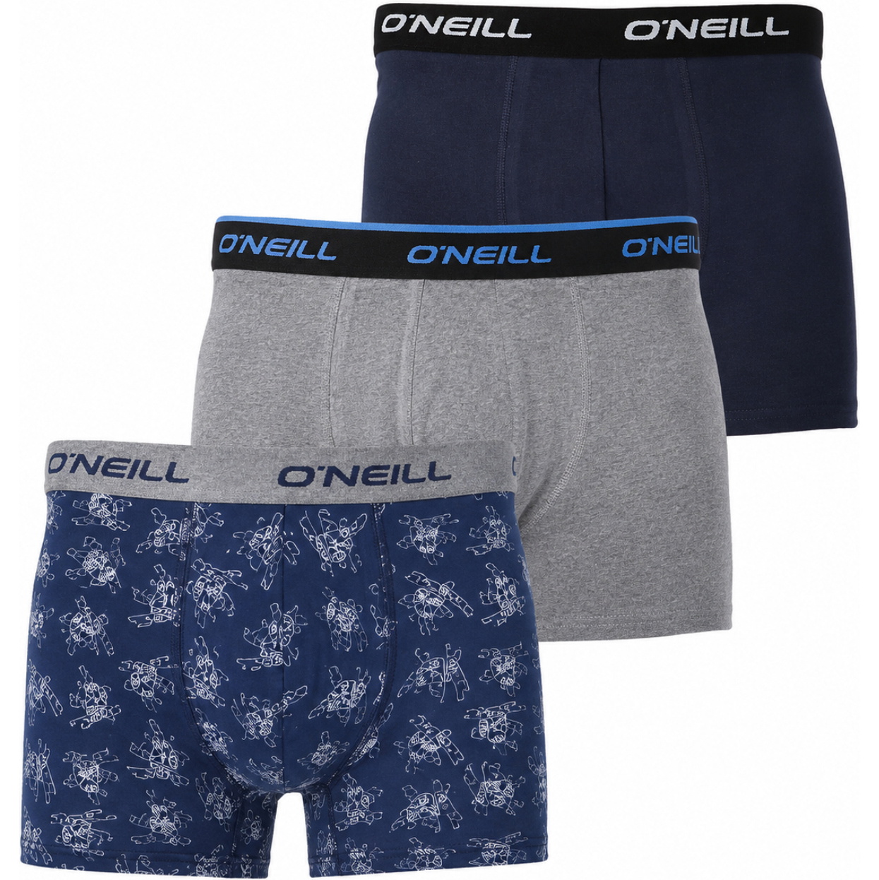 2025 O'Neill Mens Boxer Circle Surfer 3-Pack 203021155 - Circle Surfer / Light Grey Me